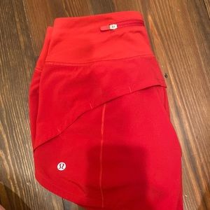 Red lululemon shorts